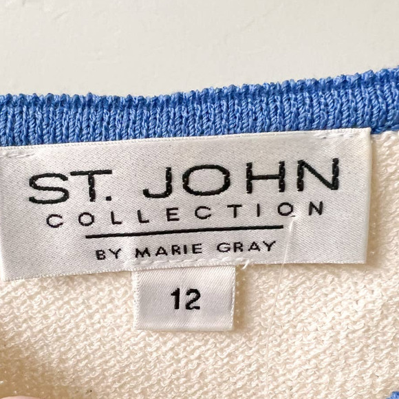 ST. JOHN COLLECTION Women's Cream/Blue Stripe 3 Piece Knit Skirt Set sz Assorted - Picture 11 of 16